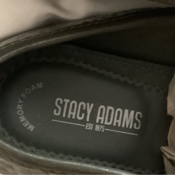 Stacy Adams Size 9M Men’s Gray Cow Leather Loafers Dress Shoes - Picture 4 of 9